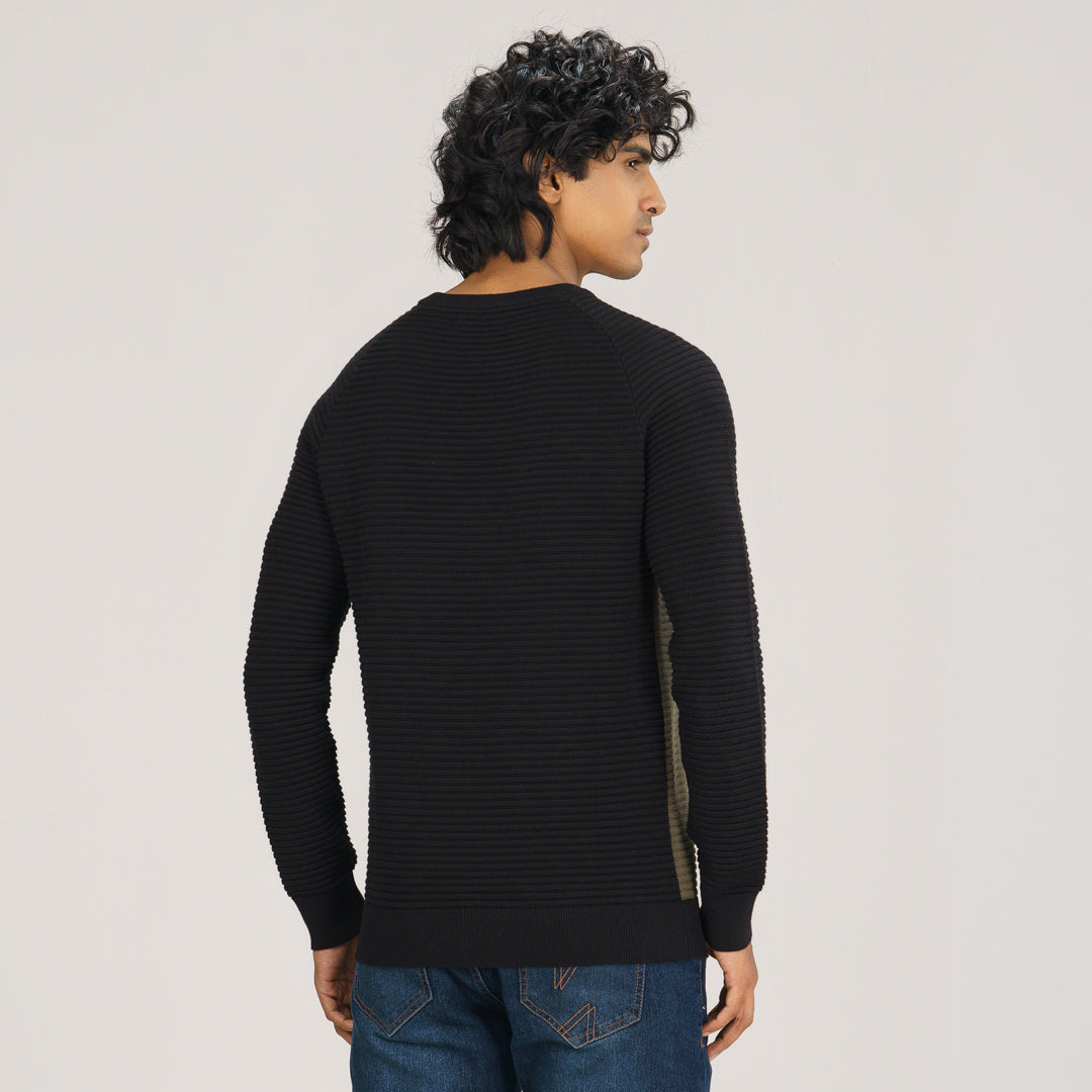 Men's Black & Olive Sweater Pullover