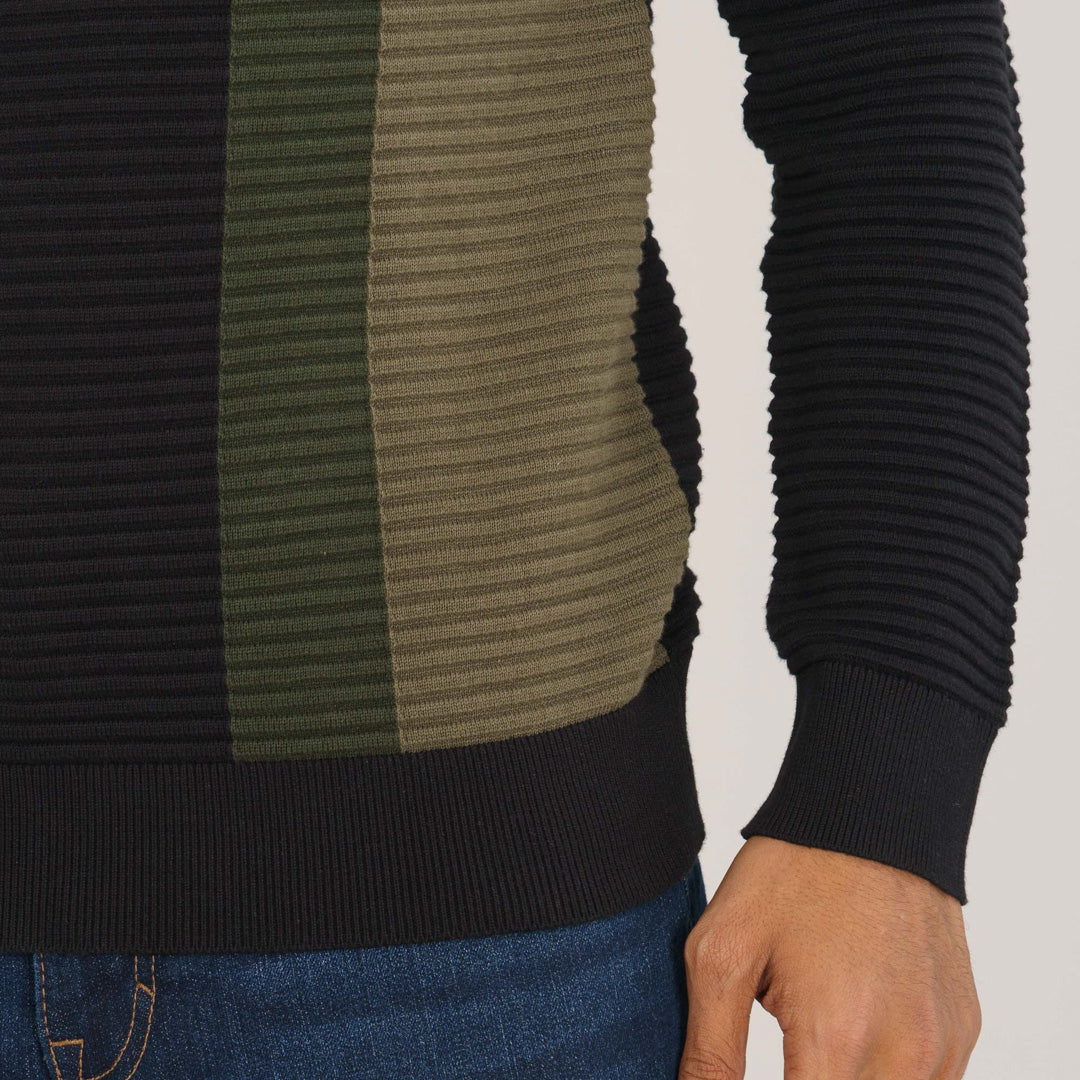 Men's Black & Olive Sweater Pullover