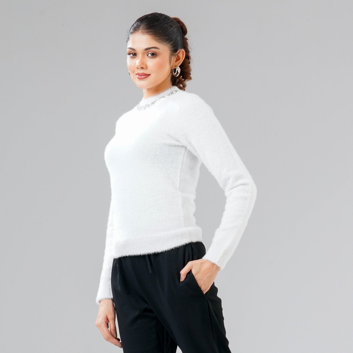 Womens White Pullover