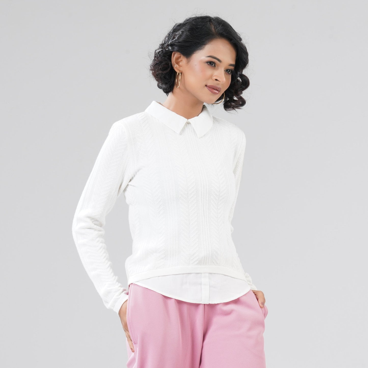 Womens White Pullover