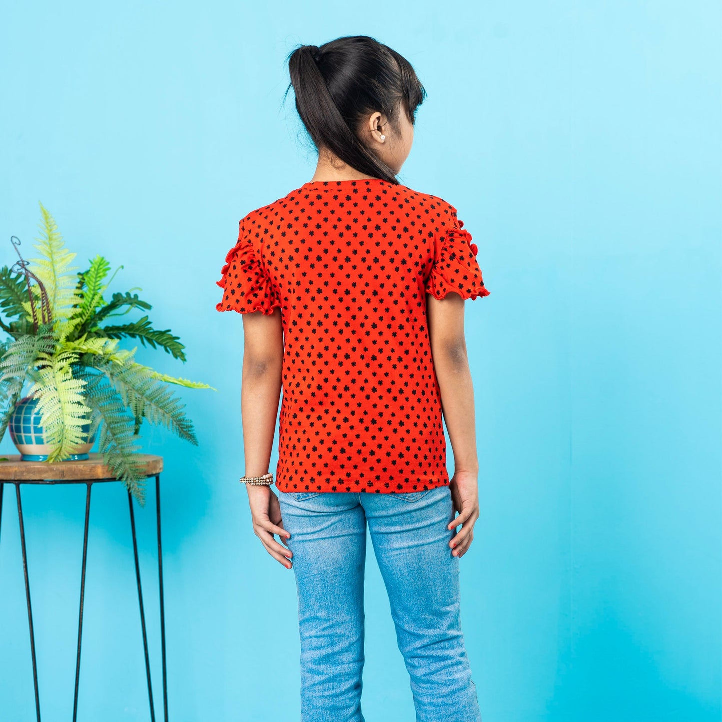 Girls' Red Print T-Shirt