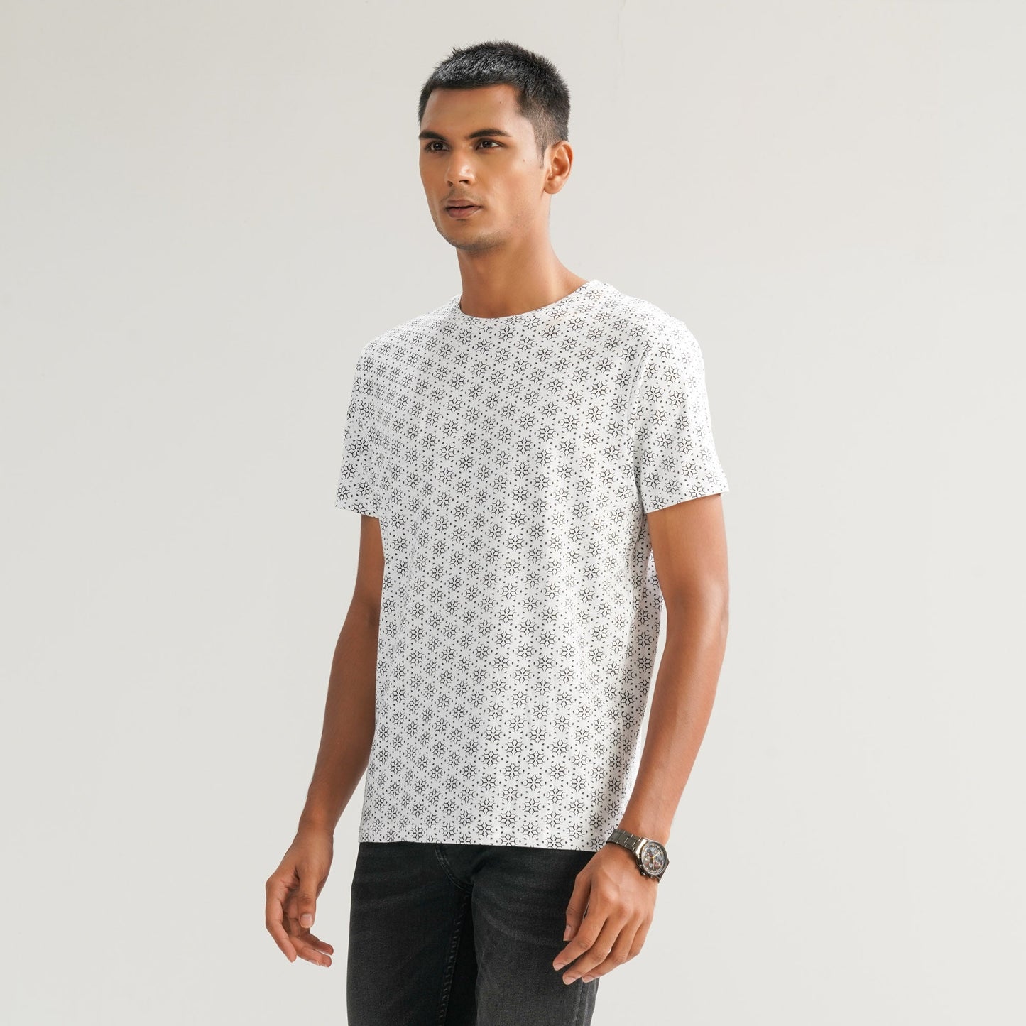 Mens Aop Black & White T-Shirt