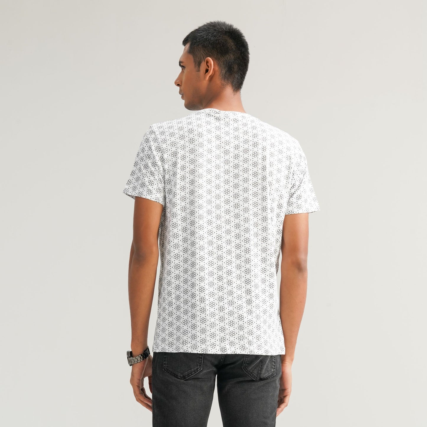 Mens Aop Black & White T-Shirt