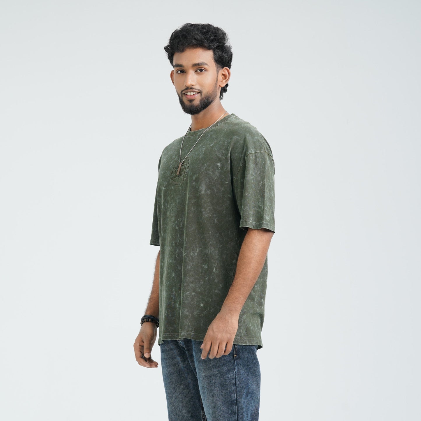 Men's Grey Cotton Oversized T-Shirt