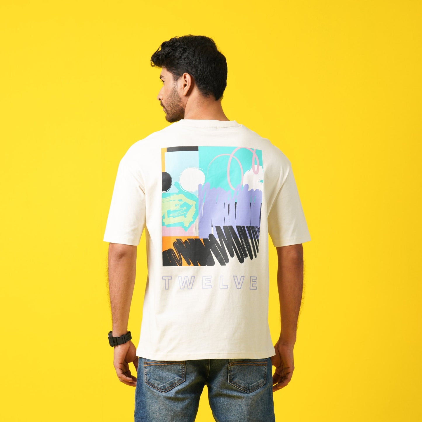 Men's Off-White Drop Shoulder T-Shirt