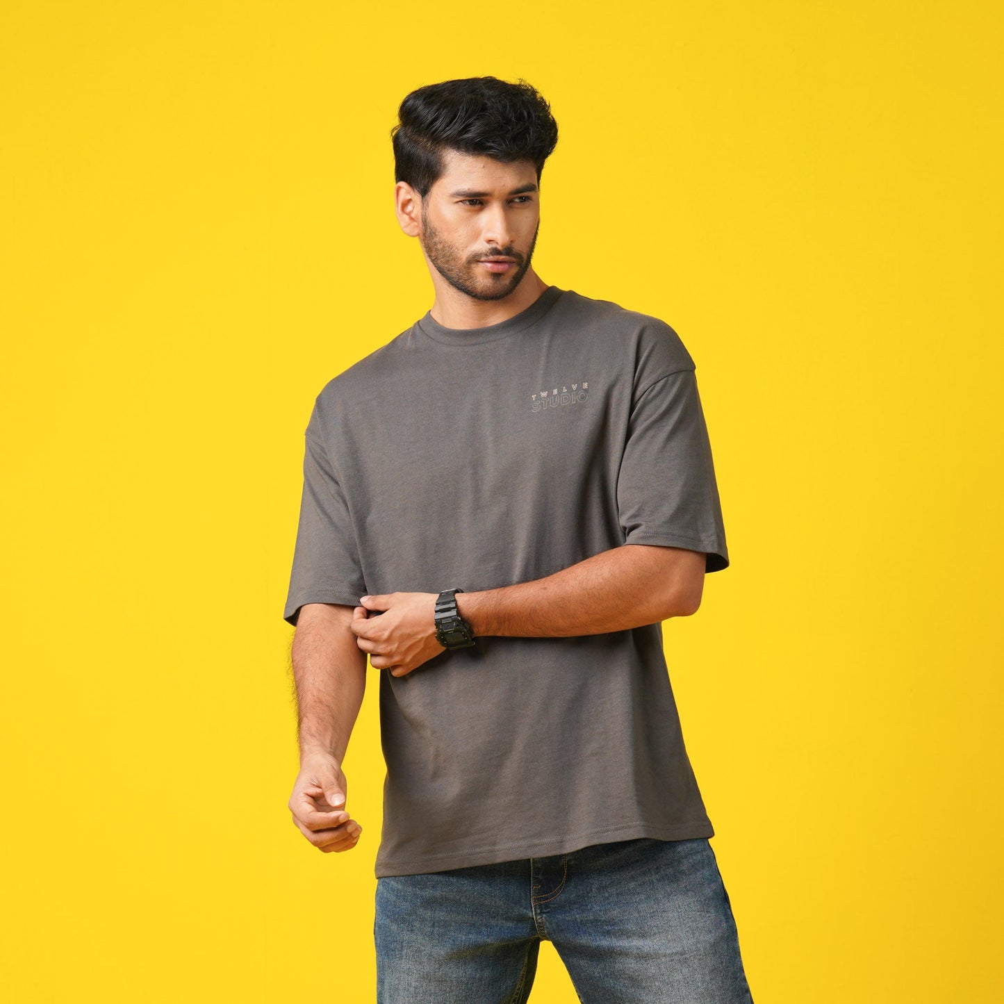 MENS T- SHIRT-GRAPHITE