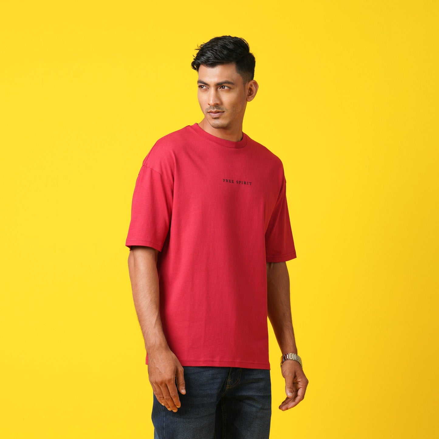MENS T- SHIRT-VINTAGE RED