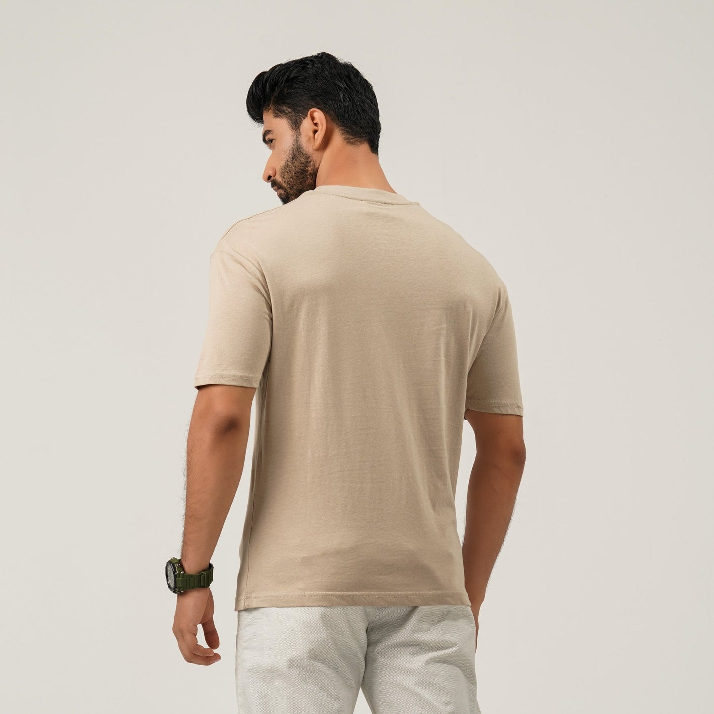 Men Oversize Beige T-Shirt