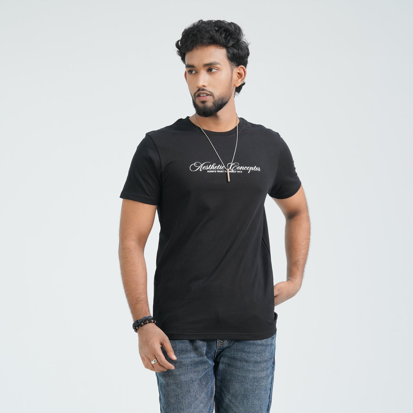 Men's Black Cotton T-Shirt