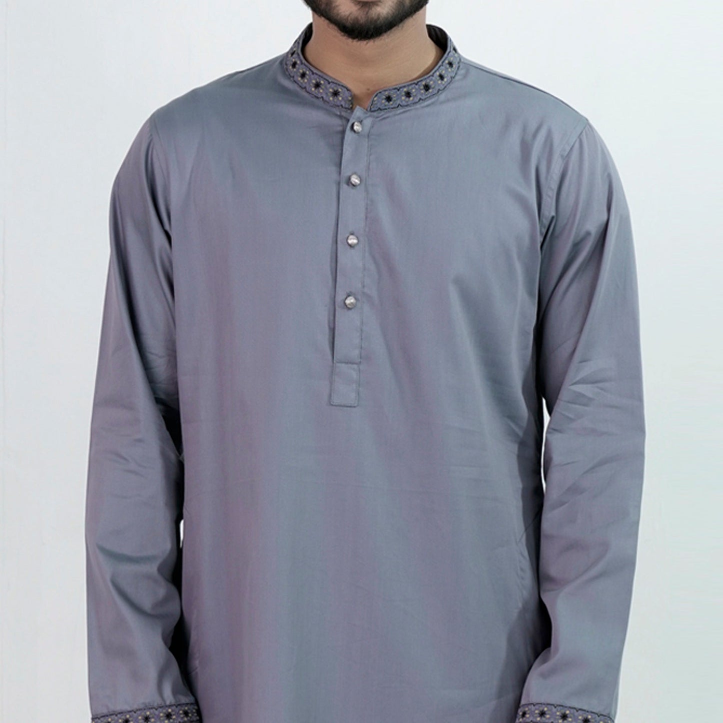 Mens Embroidery Panjabi- Ashly Blue