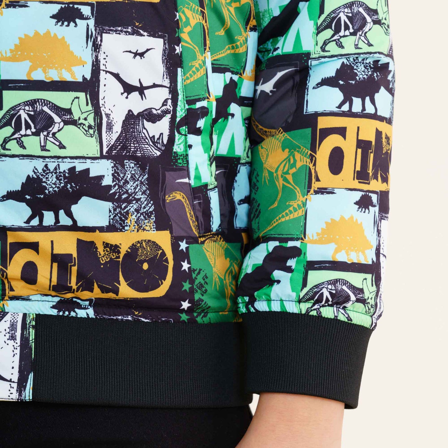 Boy's Mustard Printed Bomber Jacket