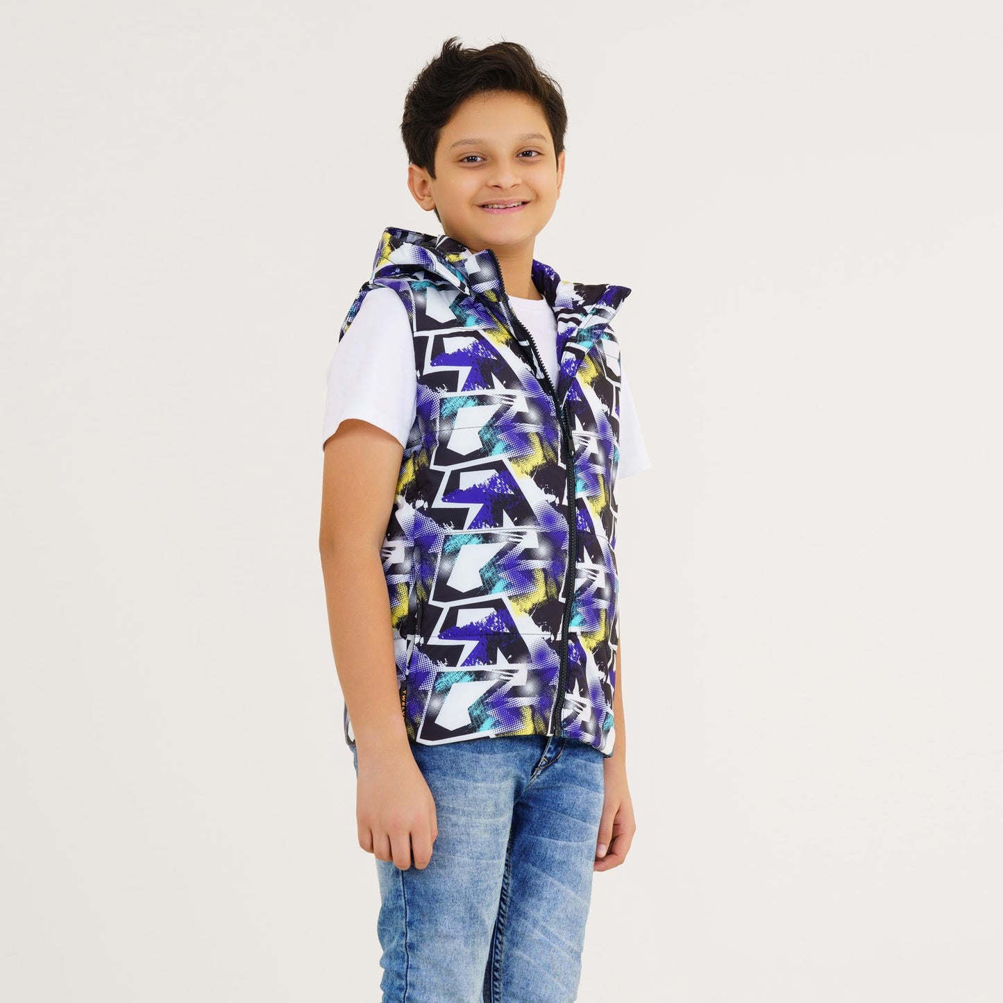 Boy's Blue Printed Husky Jacket