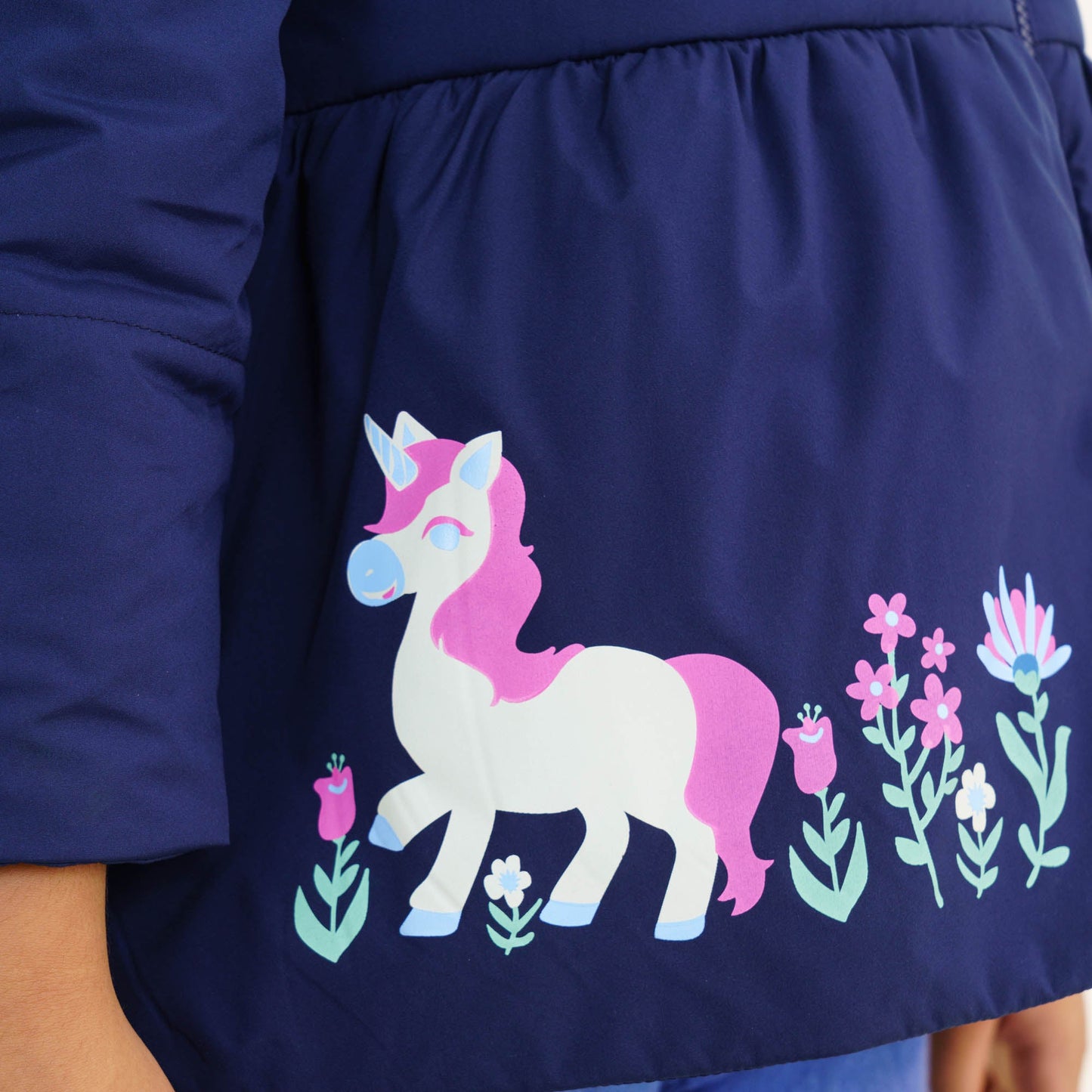 Baby Girls Navy Quilted Jacket