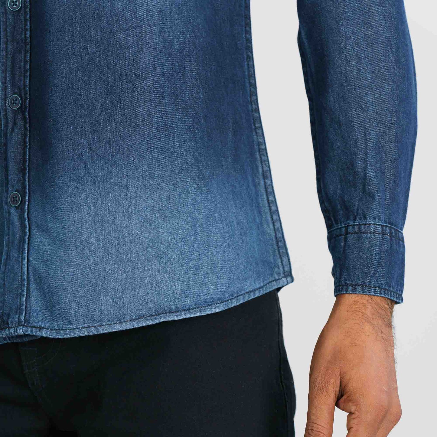 Mens Printed Denim Shirt