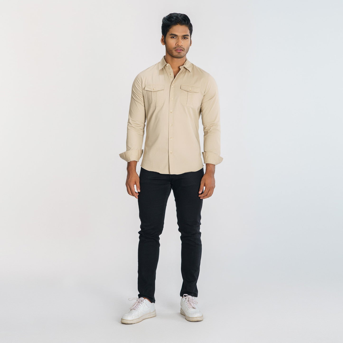 Mens Beige L/S Shirt