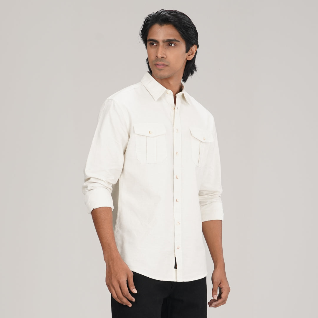 Mens Off White L/S Shirt