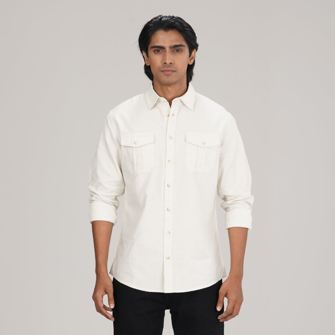 Mens Off White L/S Shirt