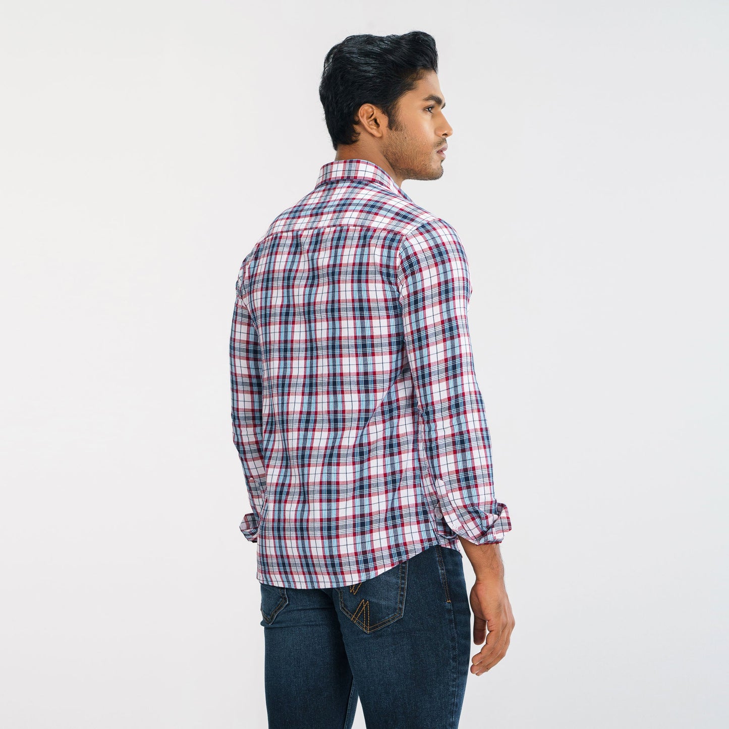 Men Red Check Shirt