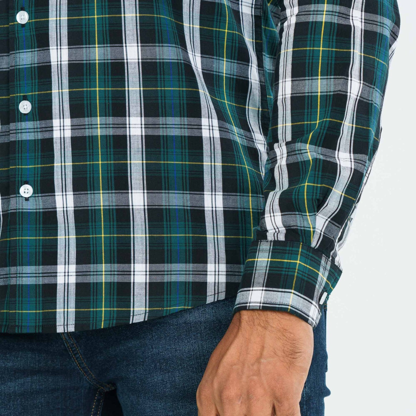 Men Green Check Shirt