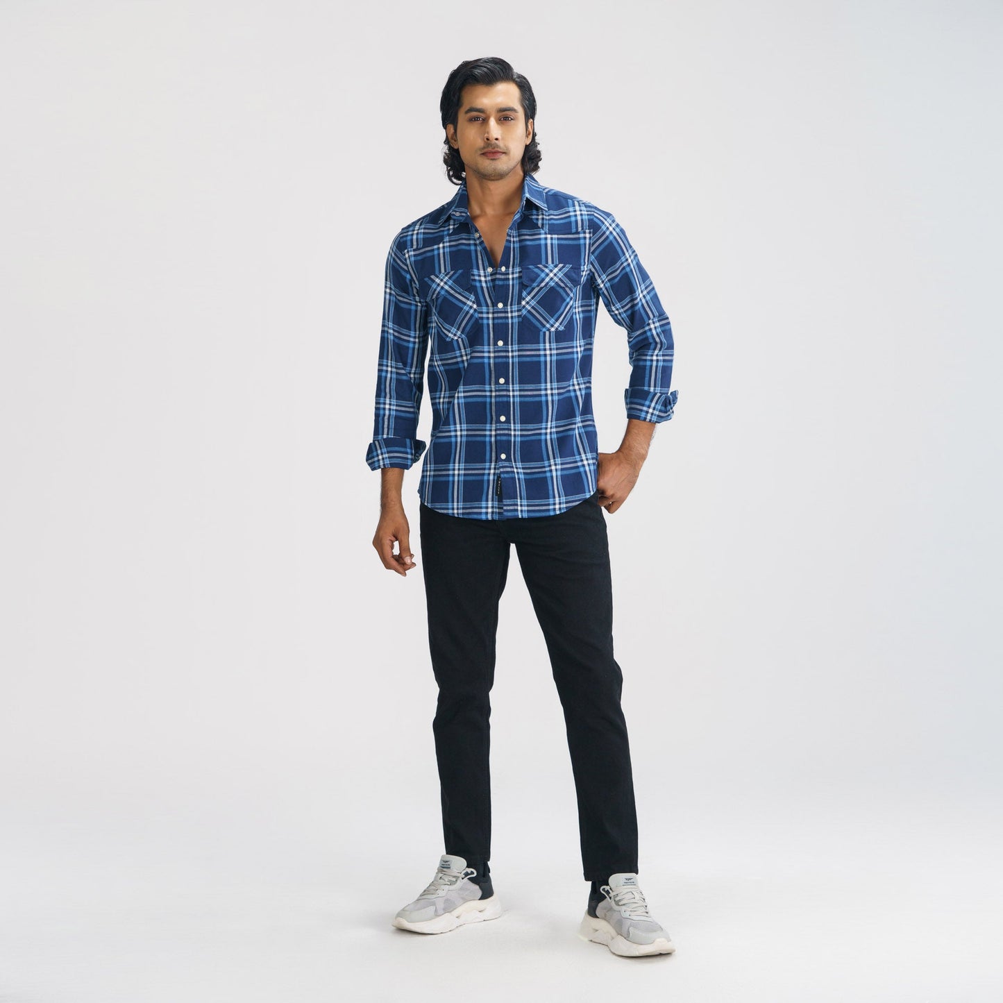 Men's Blue Check Shirt