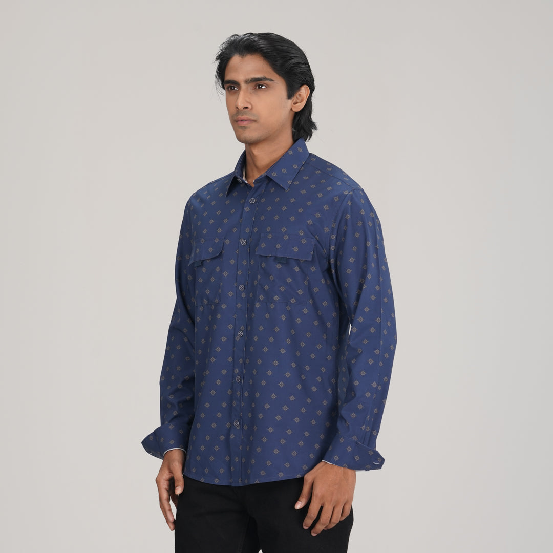 Mens Aop Blue L/S Shirt