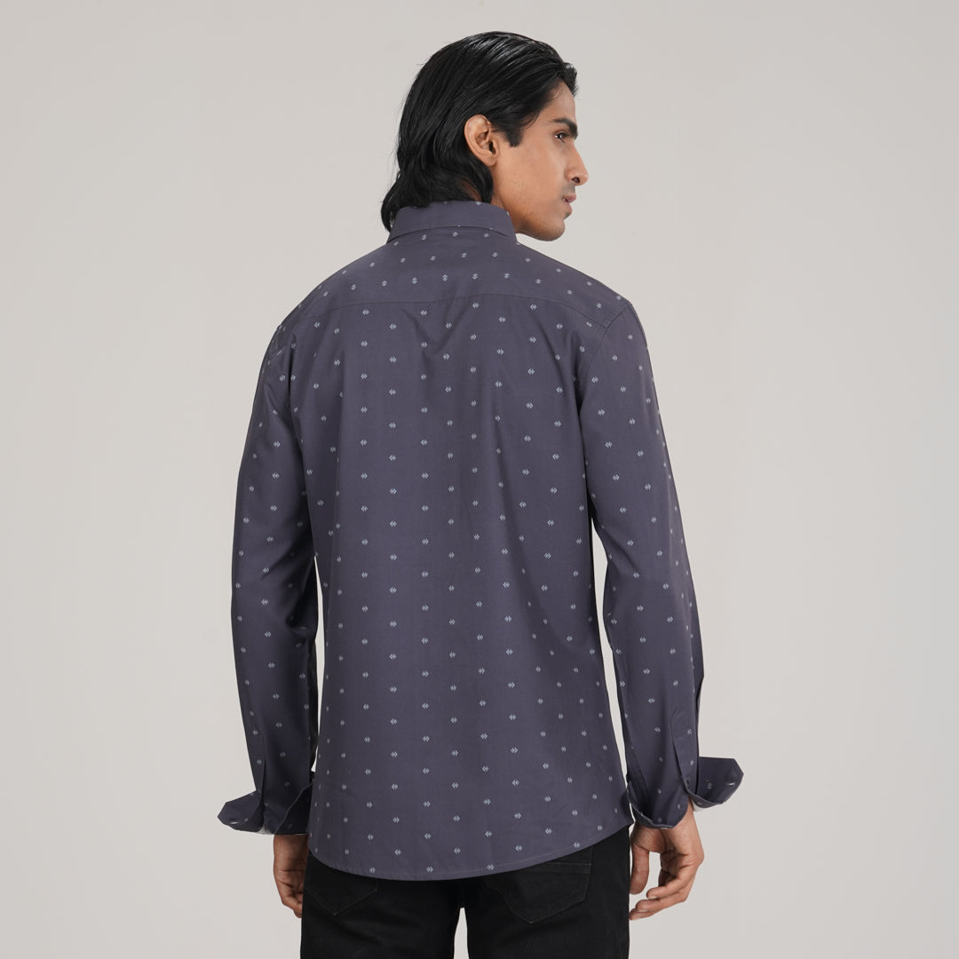 Mens Aop Black L/S Shirt