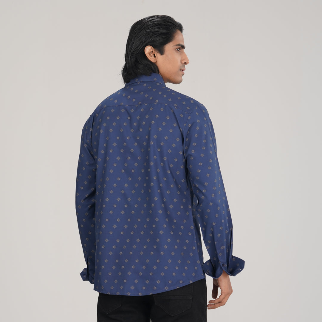 Mens Aop Blue L/S Shirt