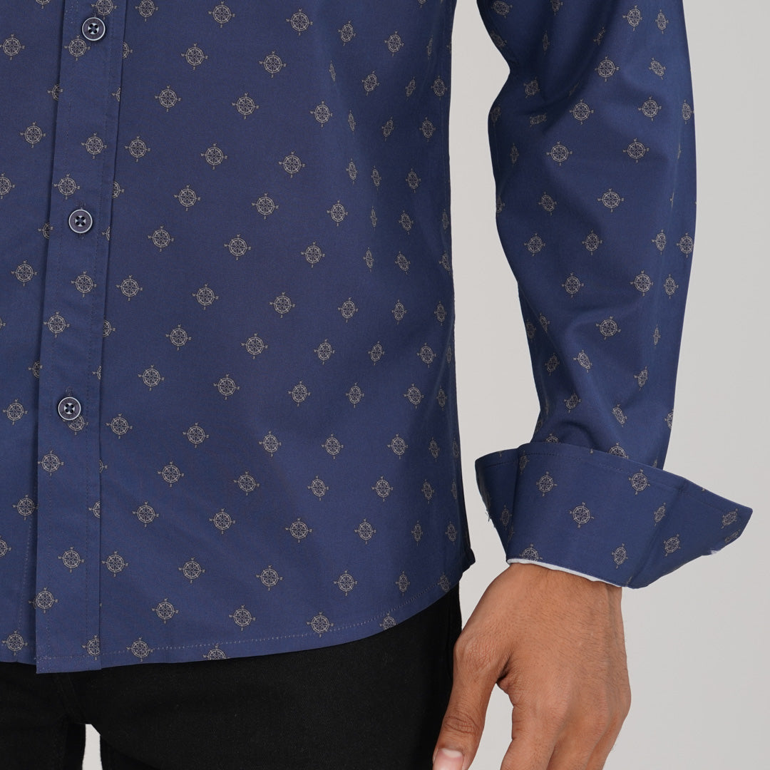 Mens Aop Blue L/S Shirt