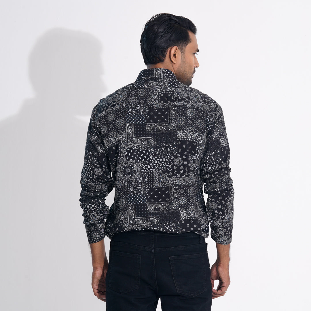 Men Black Printed Shirt