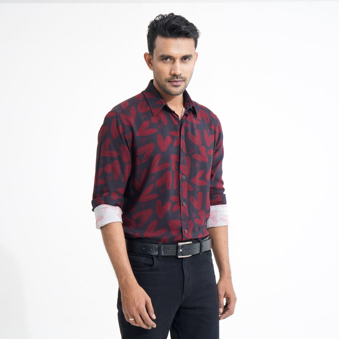 Men Maroon Shirt