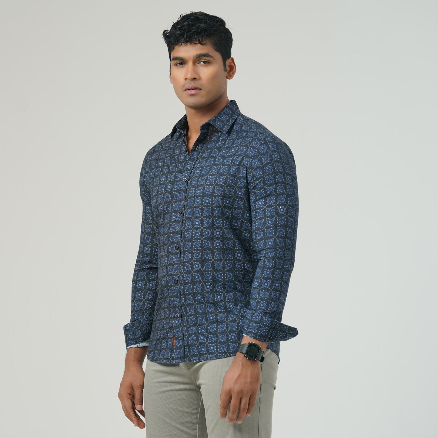 Mens Navy Casual Shirt