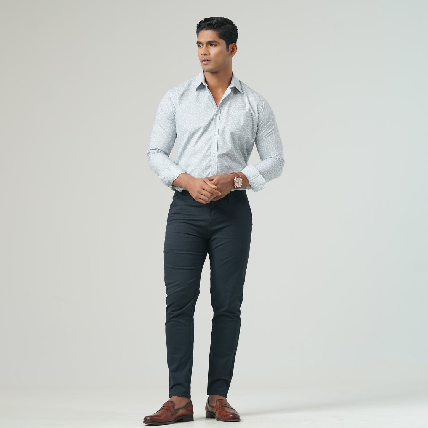 Mens Gray Casual Shirt