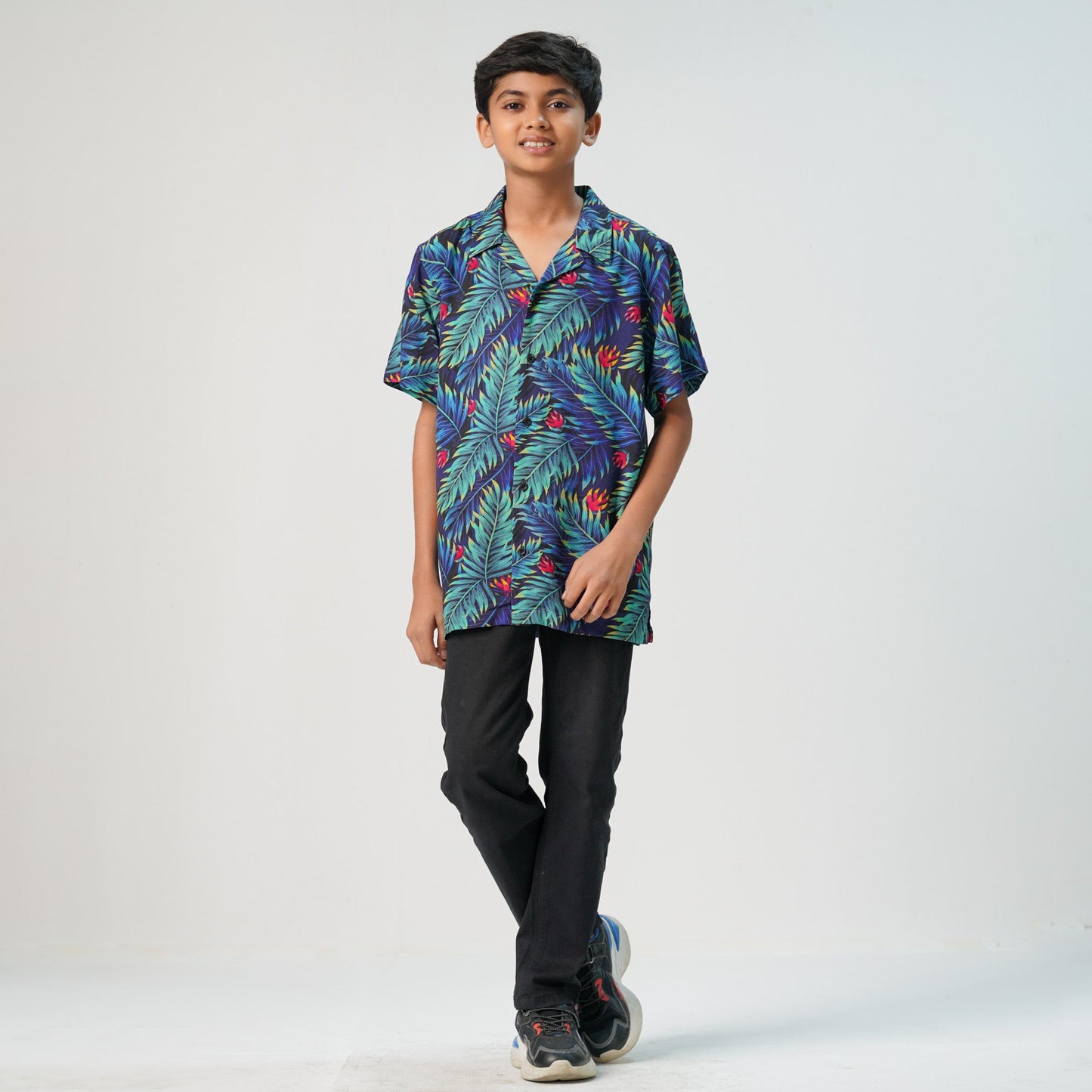 Boys Hawai Green AopShirt