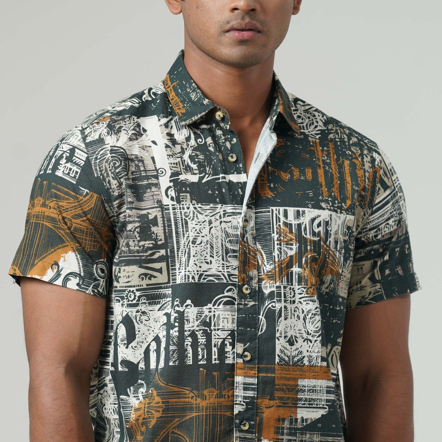 Mens Multi Color Printed Shirt