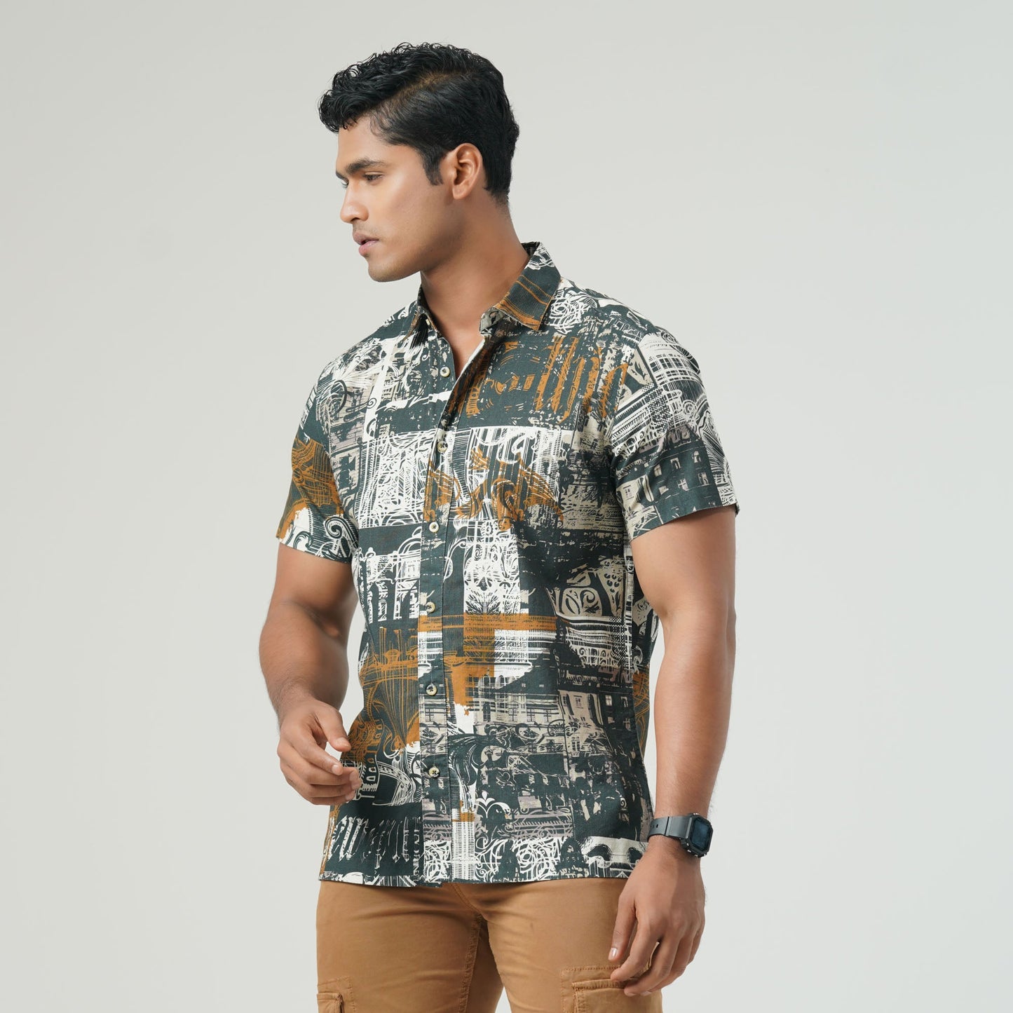 Mens Multi Color Printed Shirt