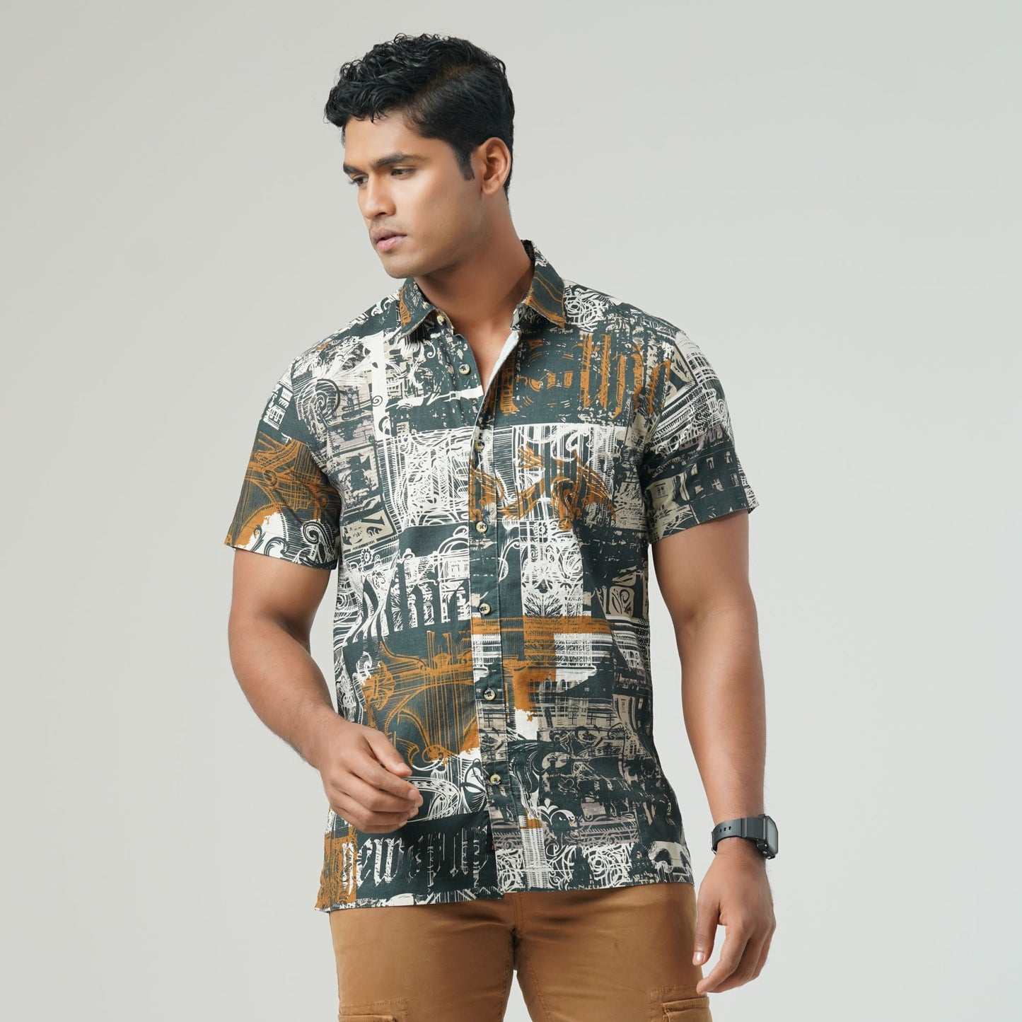 Mens Multi Color Printed Shirt