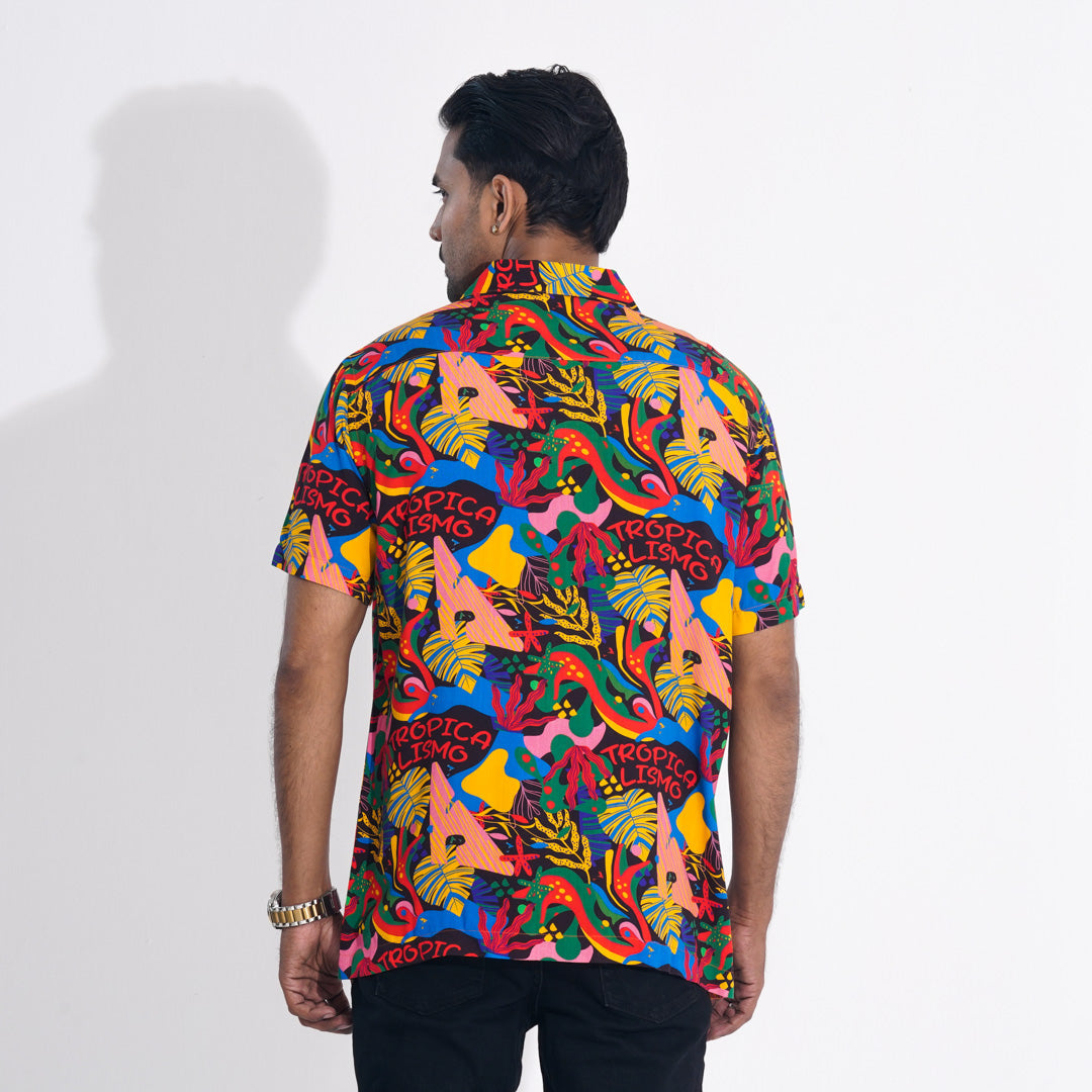 Men Multi AOP Lapel Shirt