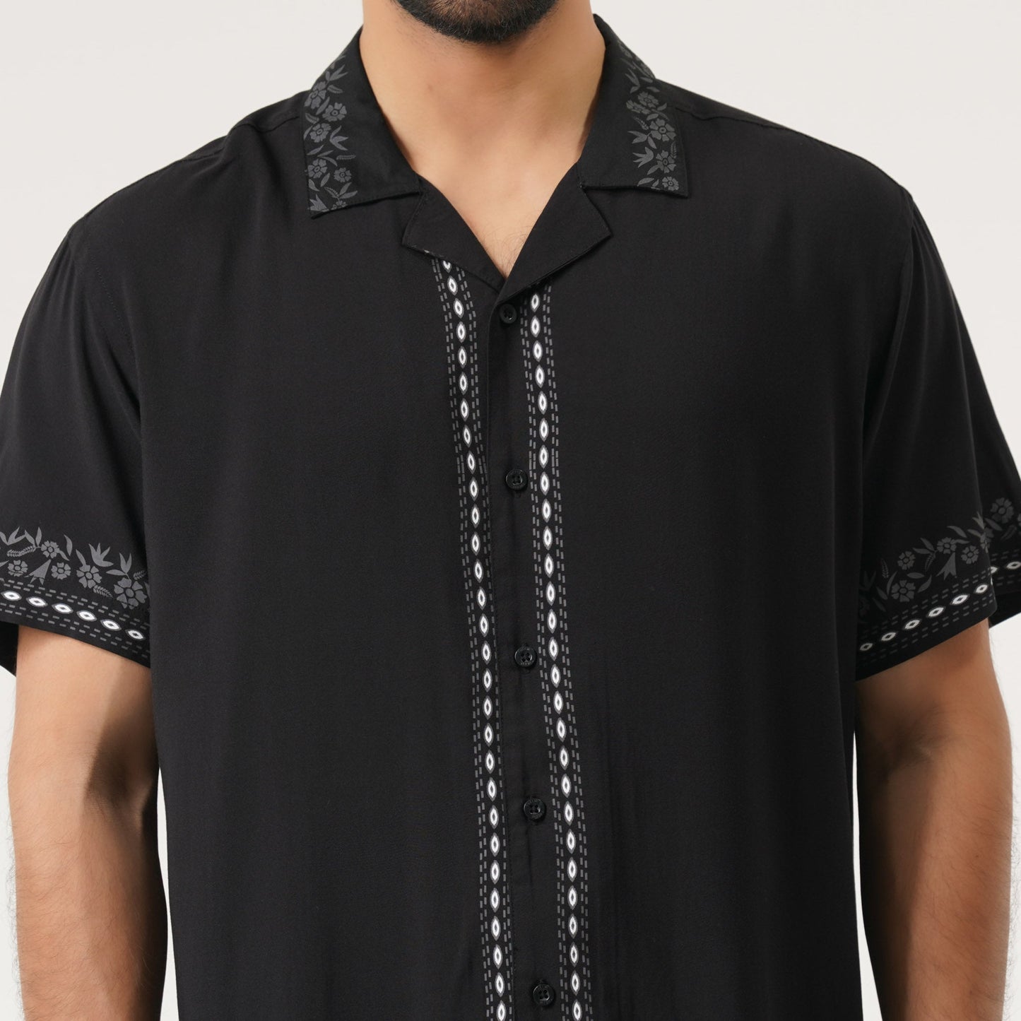 Mens Black Hawai Shirt