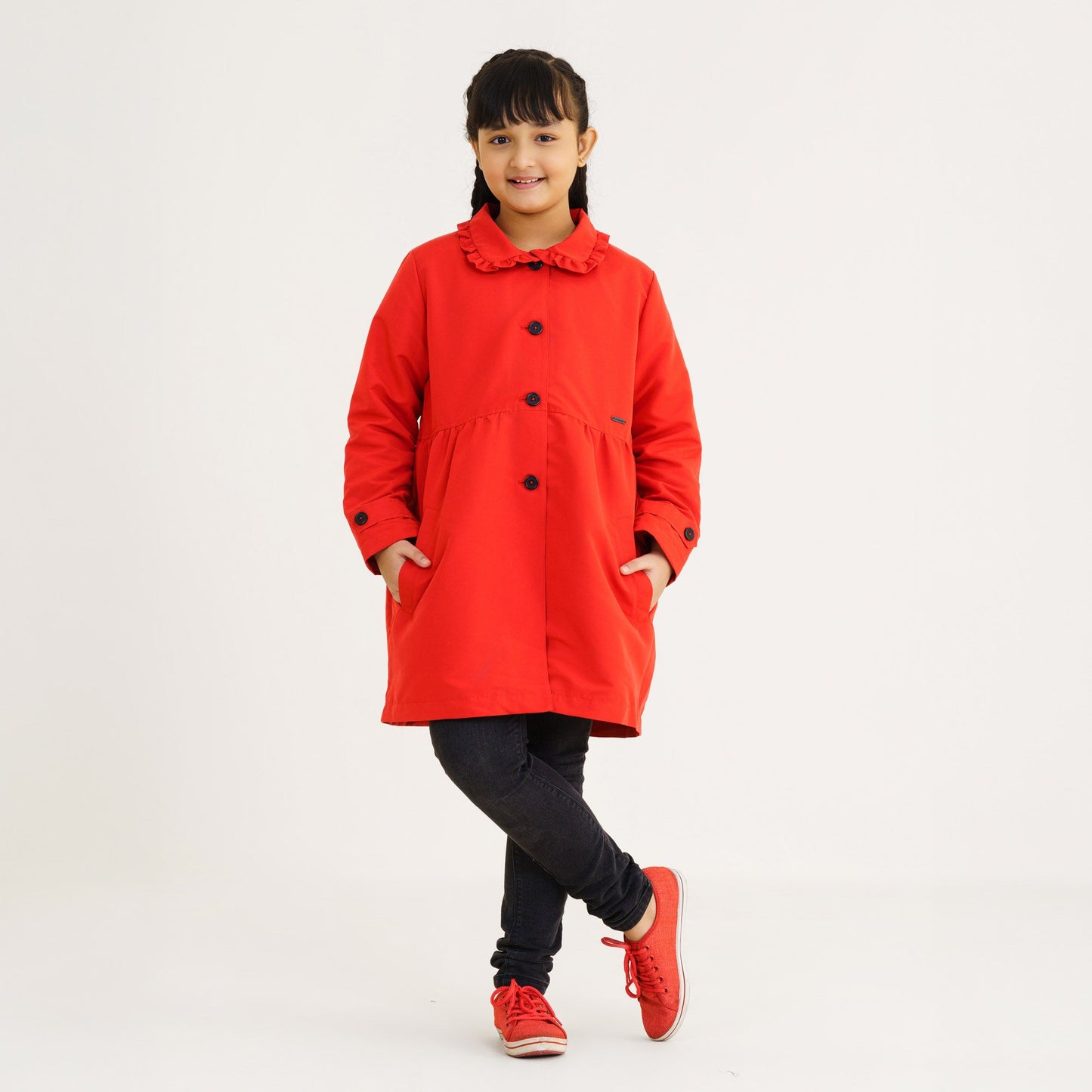 Girls Red Trench Coat