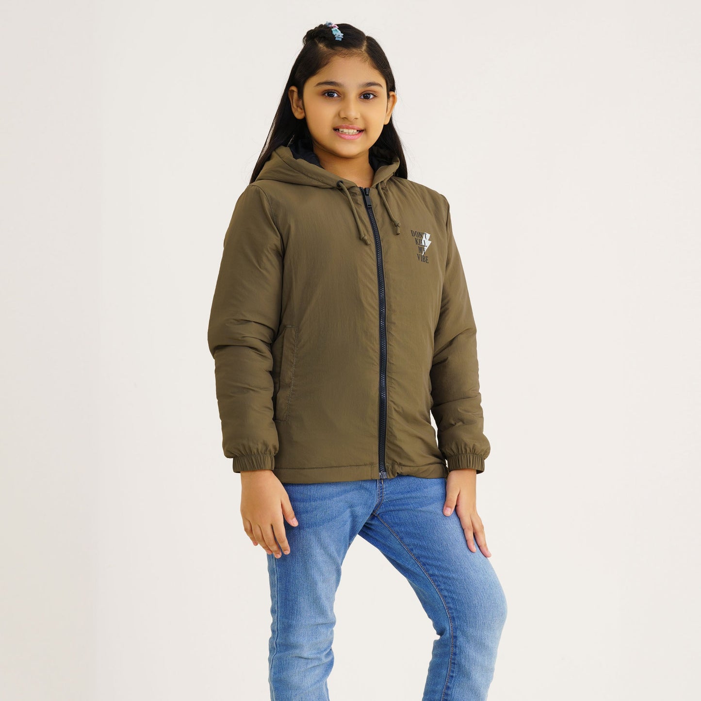 Girl Olive Windbreaker
