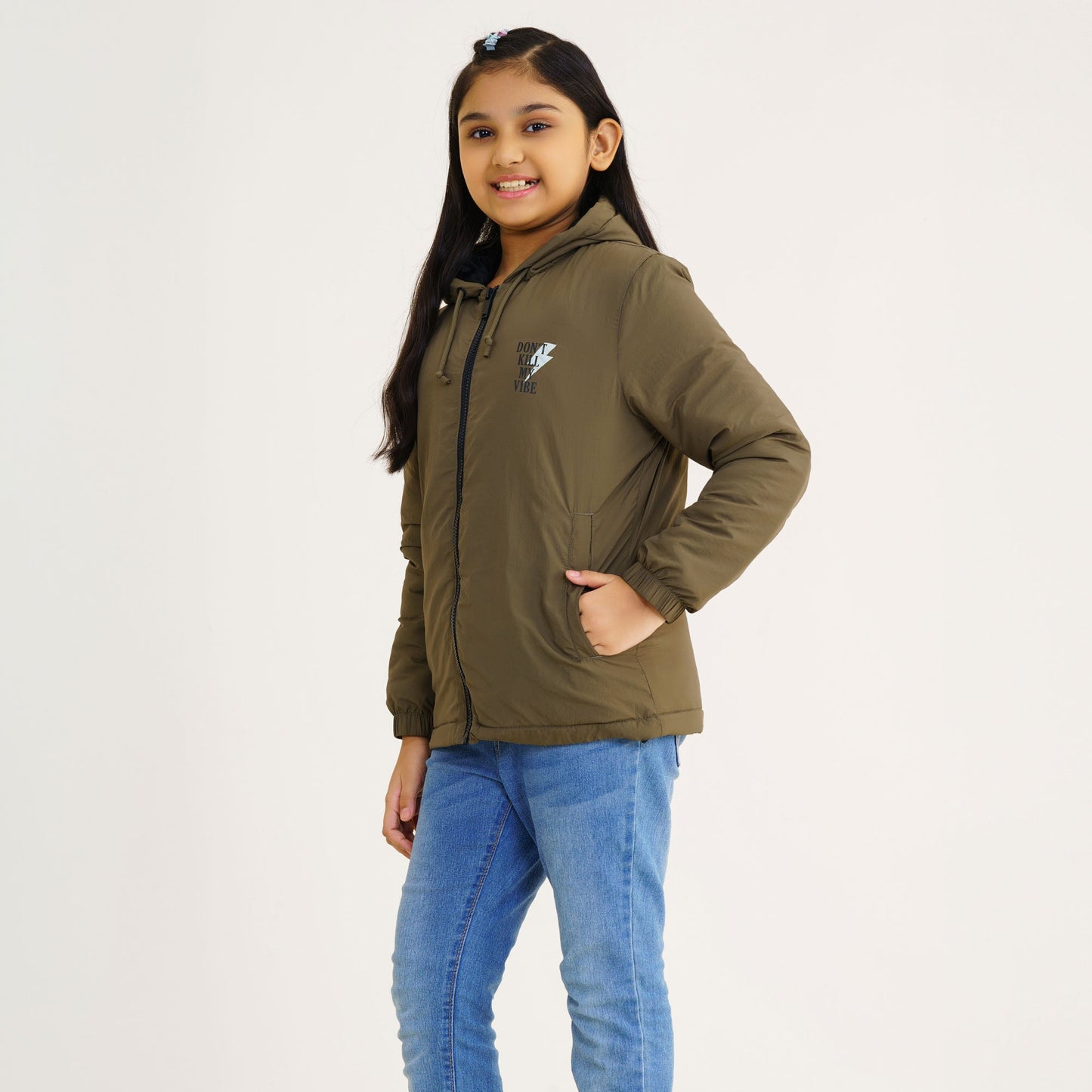 Girl Olive Windbreaker