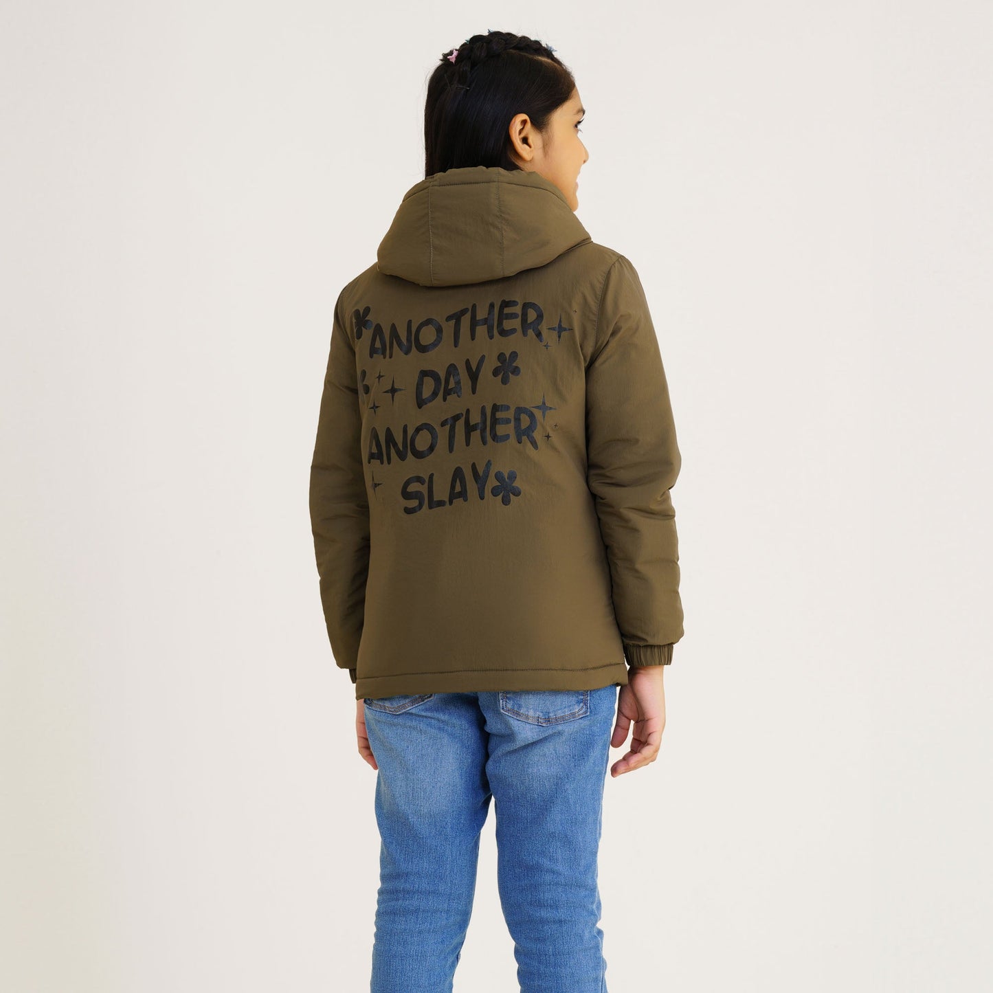 Girl Olive Windbreaker