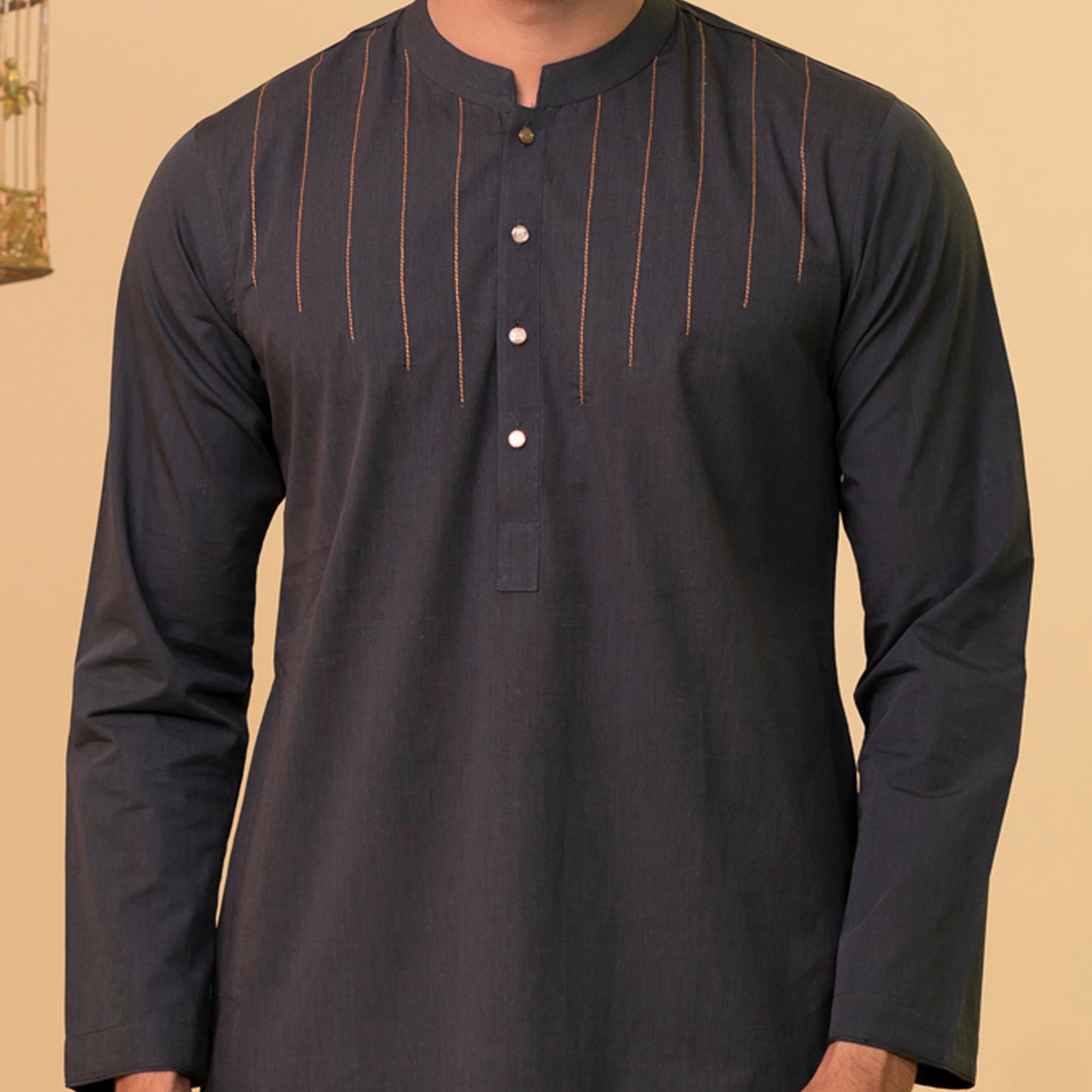 Mens Basic Panjabi-Black 1