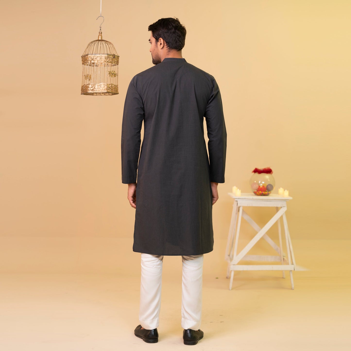 Mens Basic Panjabi-Black 1