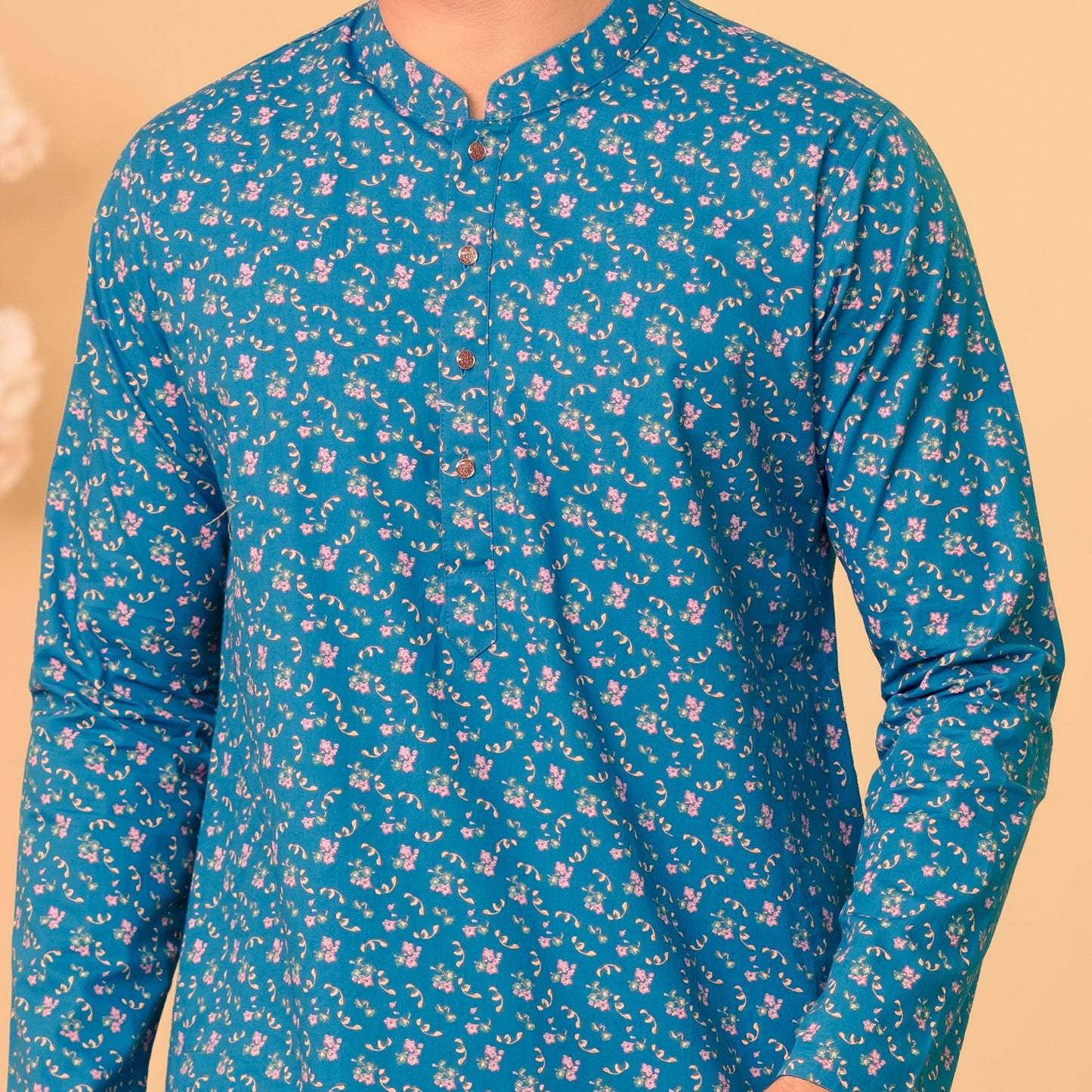 Mens Basic Panjabi-Blue-1