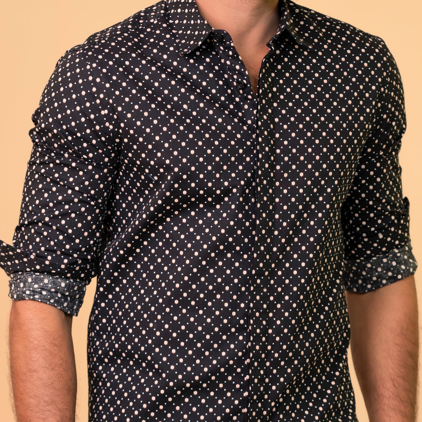 Mens Short Sleeve Shirt-Blue Aop
