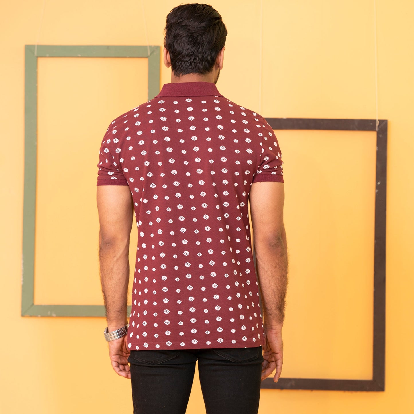 Mens Bordeaux Casual Polo
