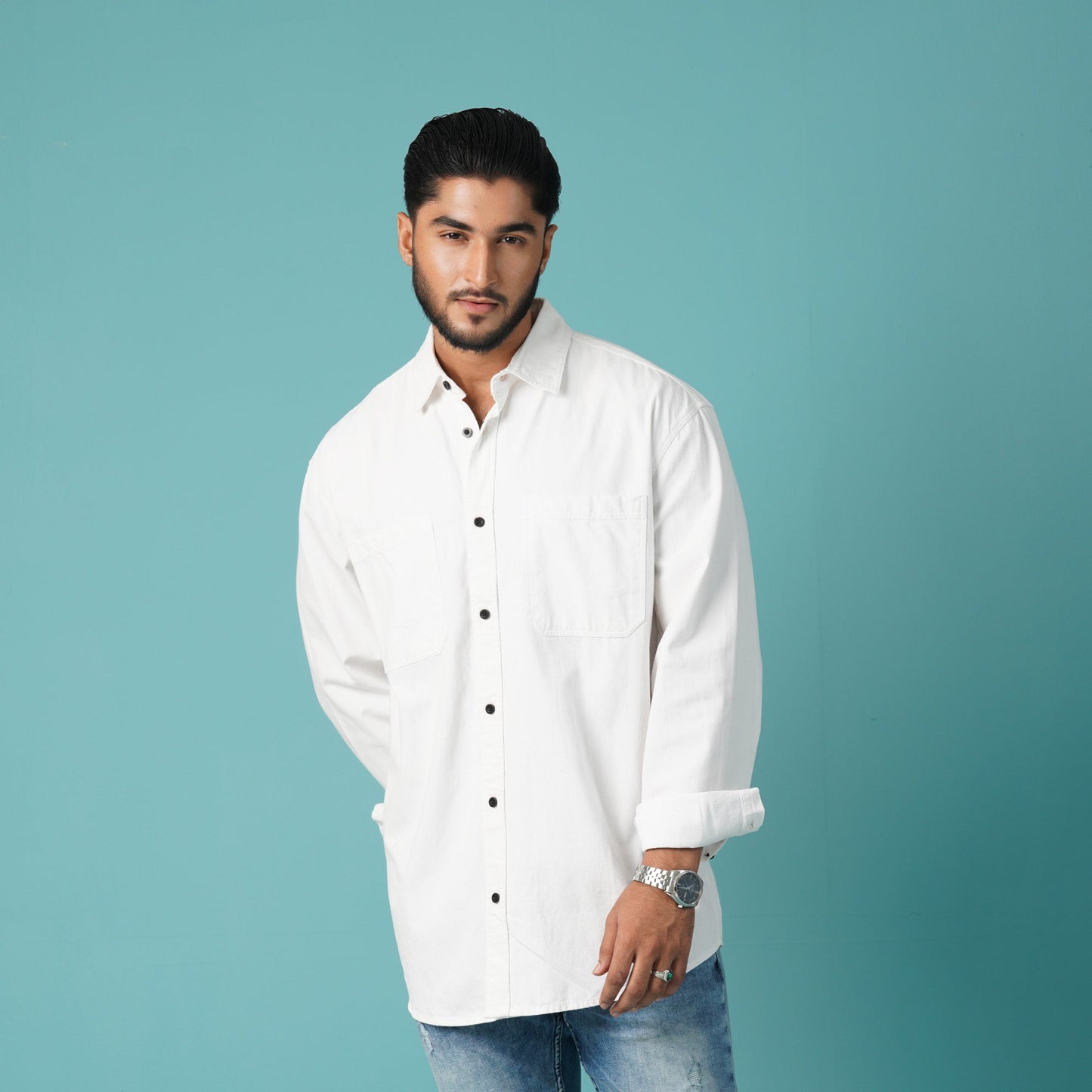 Men's White Casual Shirt