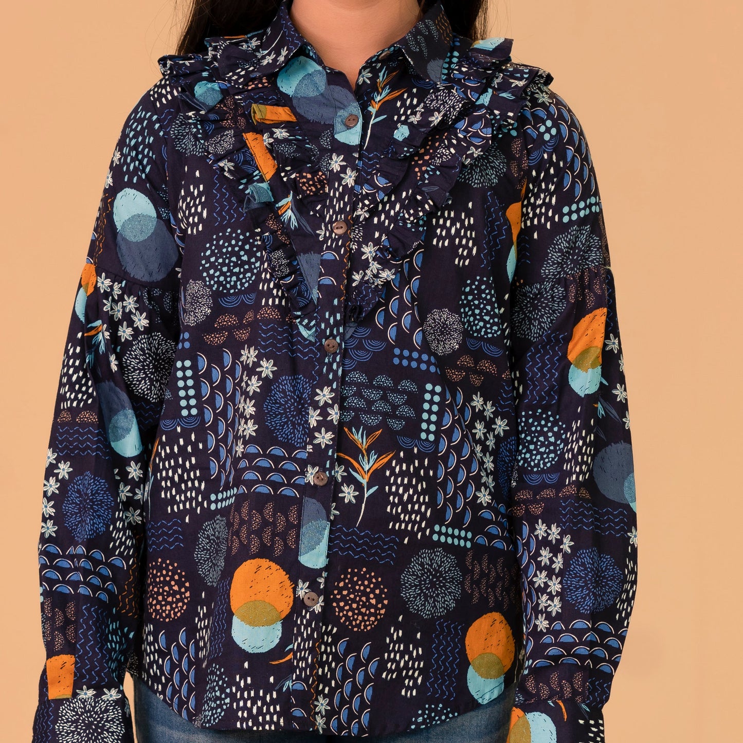 Girls Shirt-Navy Blue