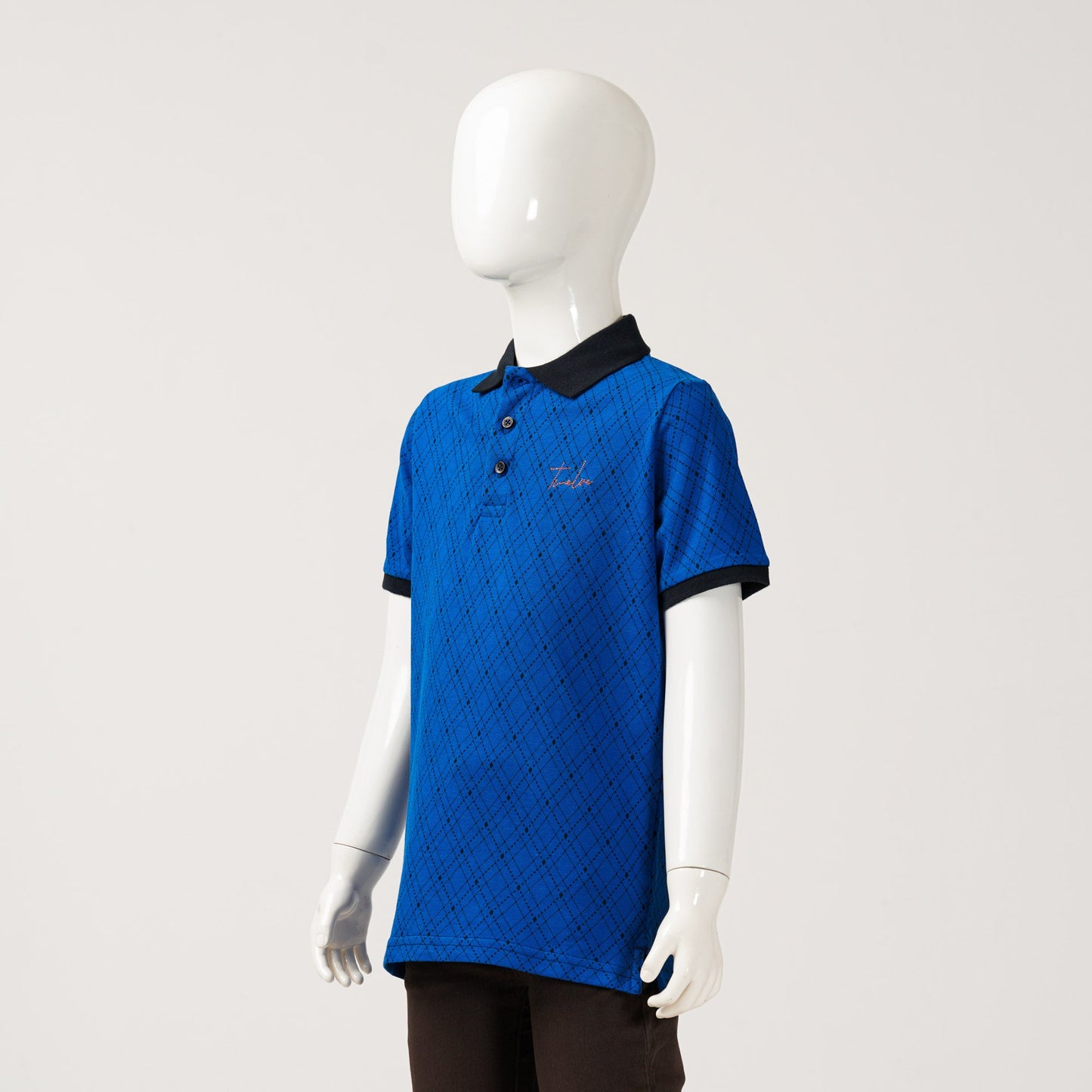 Boys Bule Aop Polo Shirt